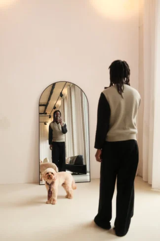 Elara Mirror – 200x100 cm | Arched Full-Length Mirror – Zwart