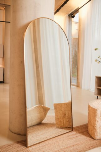 Elara Mirror – 200x100 cm | Arched Full-Length Mirror – Goud