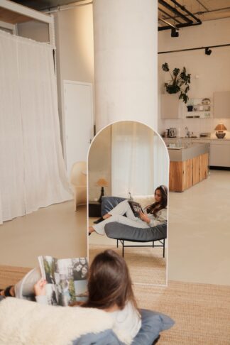 Elara Mirror Compact – 160x80 cm | Arched Full-Length Mirror – Wit